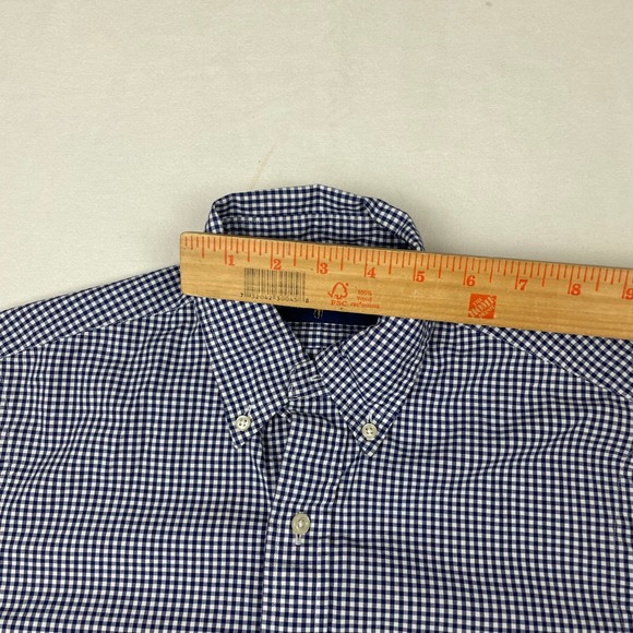 Ralph Lauren Mens Gingham Check Button Down Shirt Navy Blue White Small S P - Picture 7 of 9